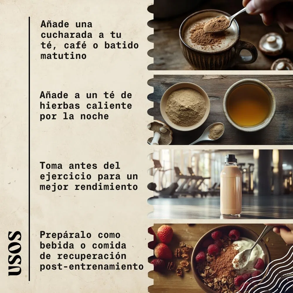 NaturaleBio Mezcla de Setas en Polvo de 200g. Aumenta la energía, Mejora la función cognitiva, favorece la Salud intestinal y fortalece el Sistema inmune. Ecológica, Vegana, sin Gluten y sin OGM.
