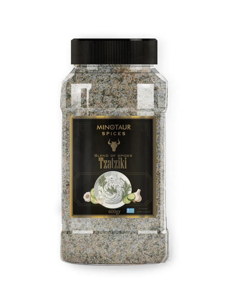 Minotaur Spices I Especias para Tzatziki 600 g I Mezcla griega de especias para tzatziki en bote espolvoreador