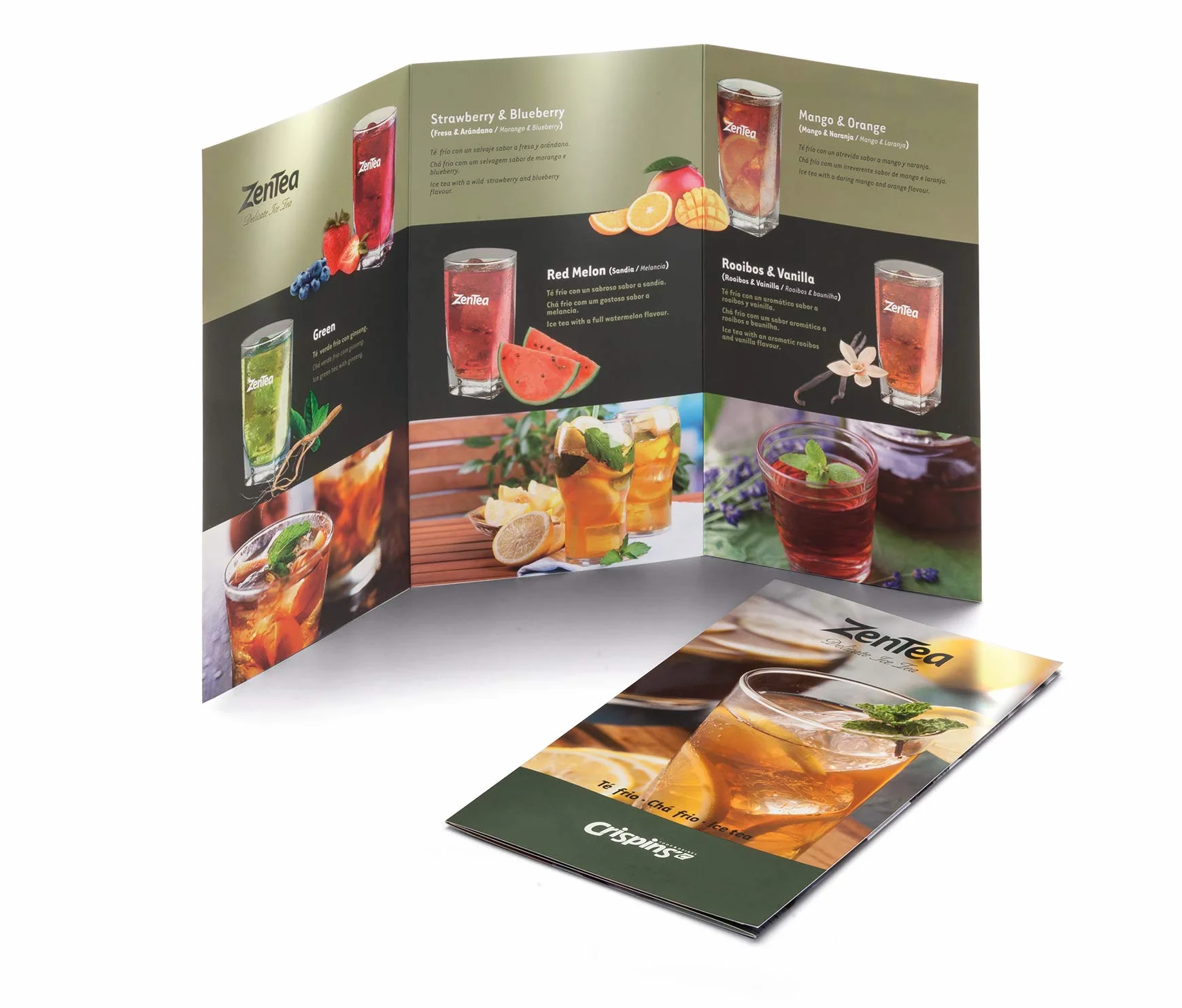 ZenTea Ice Preparado en polvo para Té Helado sabor Fresa - Arándanos, Estuche de 25 sobres monodosis