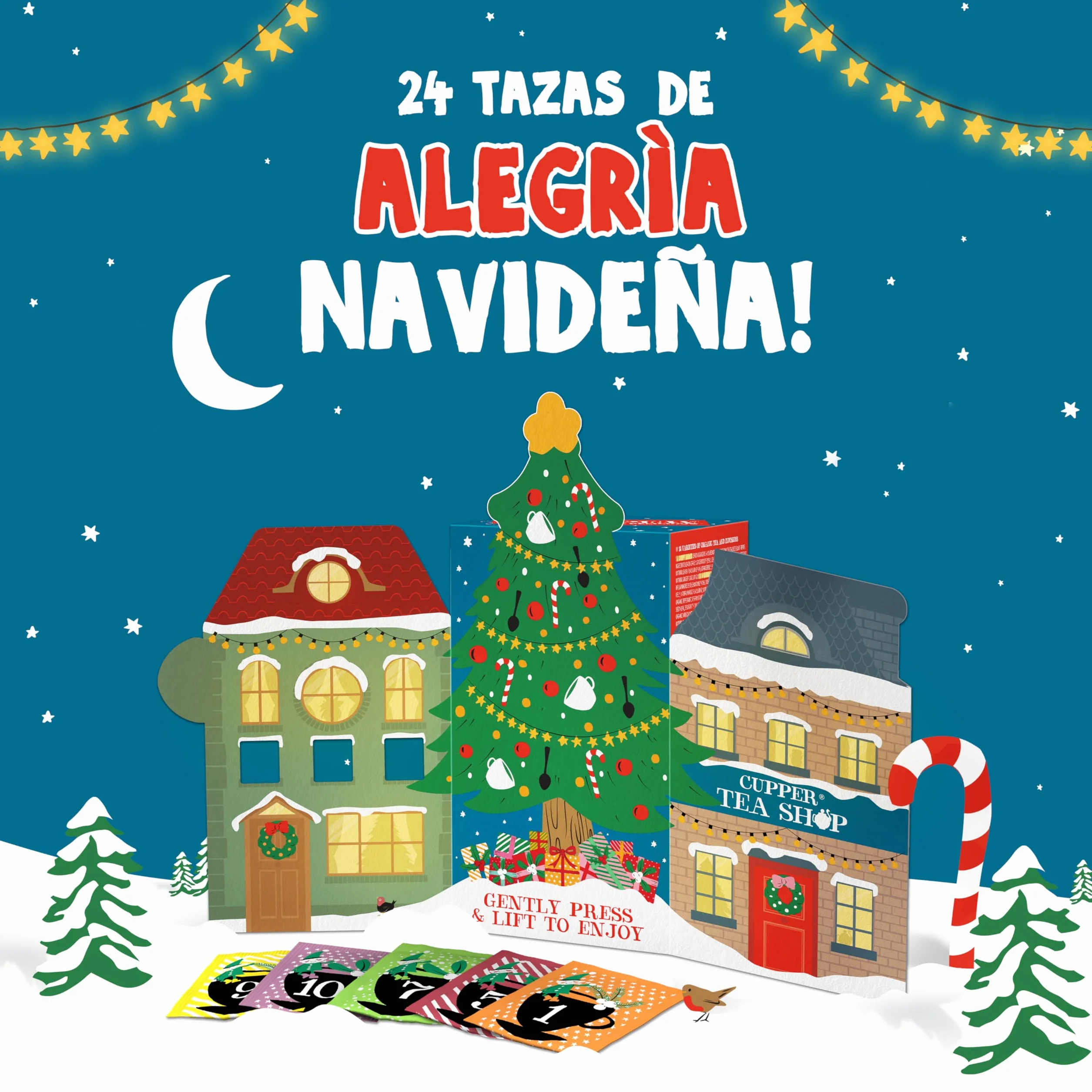 Cupper Calendario de Adviento Ecológico 24 Bolsitas de Infusiones y Tés 12 Variedades