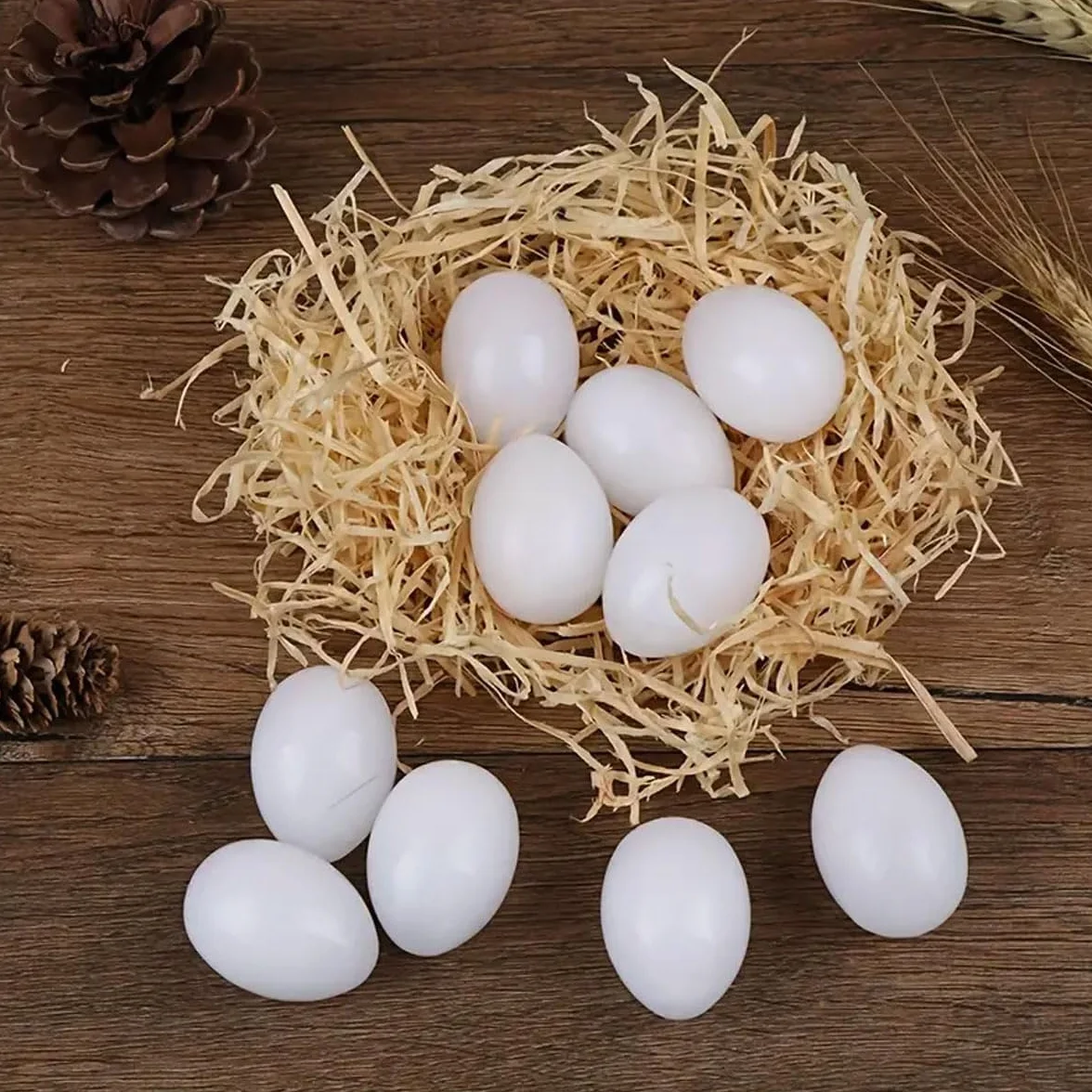 Huevos de paloma falsos 22pcs plásticos simulados artificiales blancos
