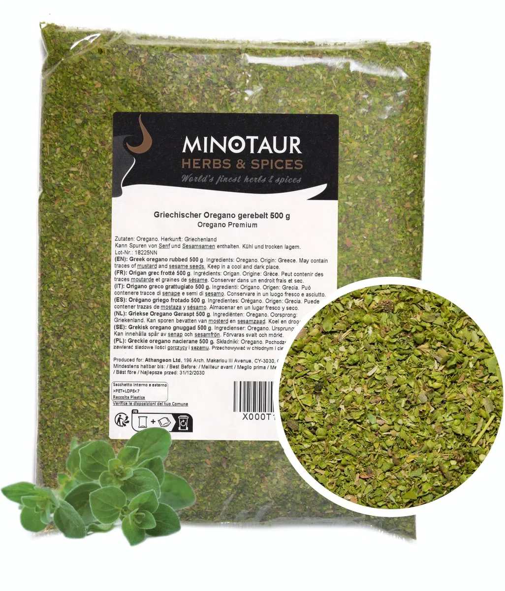 Minotaur Spices | Orégano Griego frotado | 2 x 500 g (1Kg)