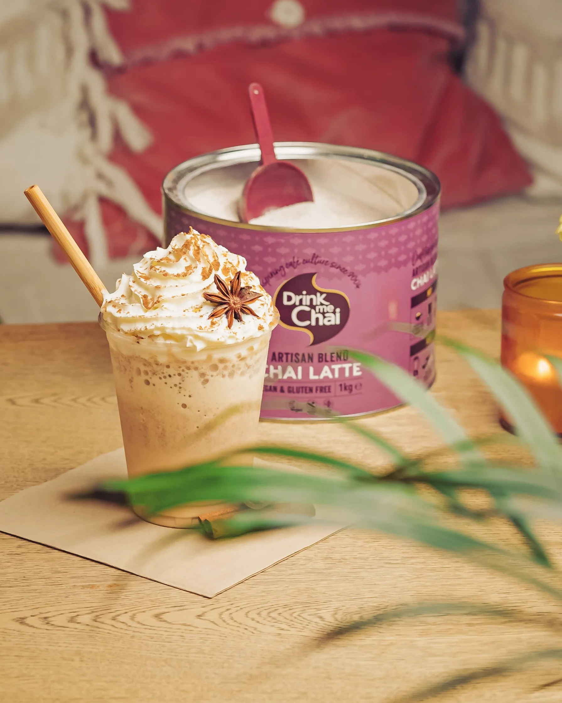 Drink me Chai – Chai Latte Mezcla Artesanal de 1 kg (Paquete de 1), solo se agregue leche. Té Chai Latte en Polvo Vegano y sin Gluten (50 Porciones en Total)