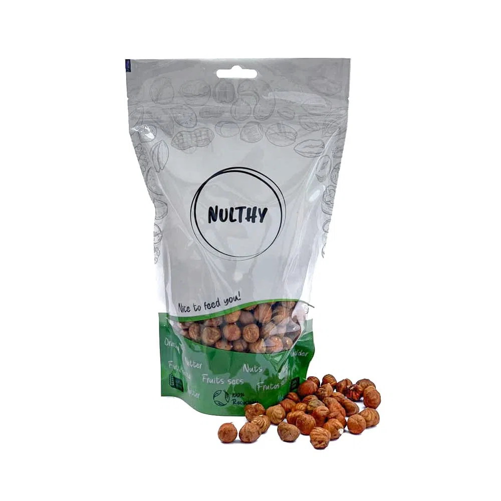 NULTHY - 500gr Avellana Natural - Con Piel - Snack Saludable - Frutos Secos Naturales - Sin Gluten - Vegano