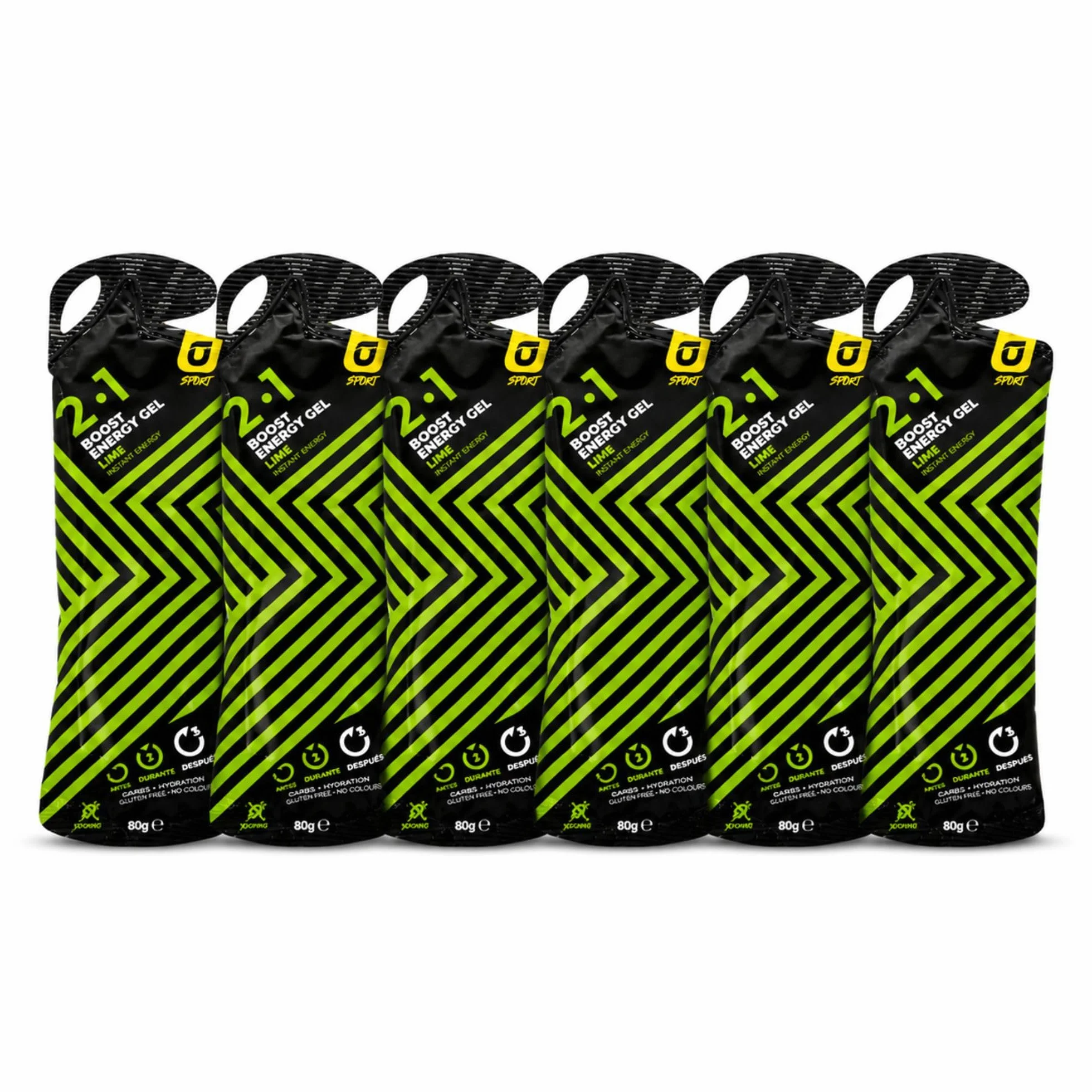 PACK 6 Gel Energético con Magnesio + Glucosa + Electrolitos y Zinc para Deportistas Ciclismo Running y Calambres Musculares - Sabor Limón Sin Gluten - Sobres Apto Veganos | RECUPERATION
