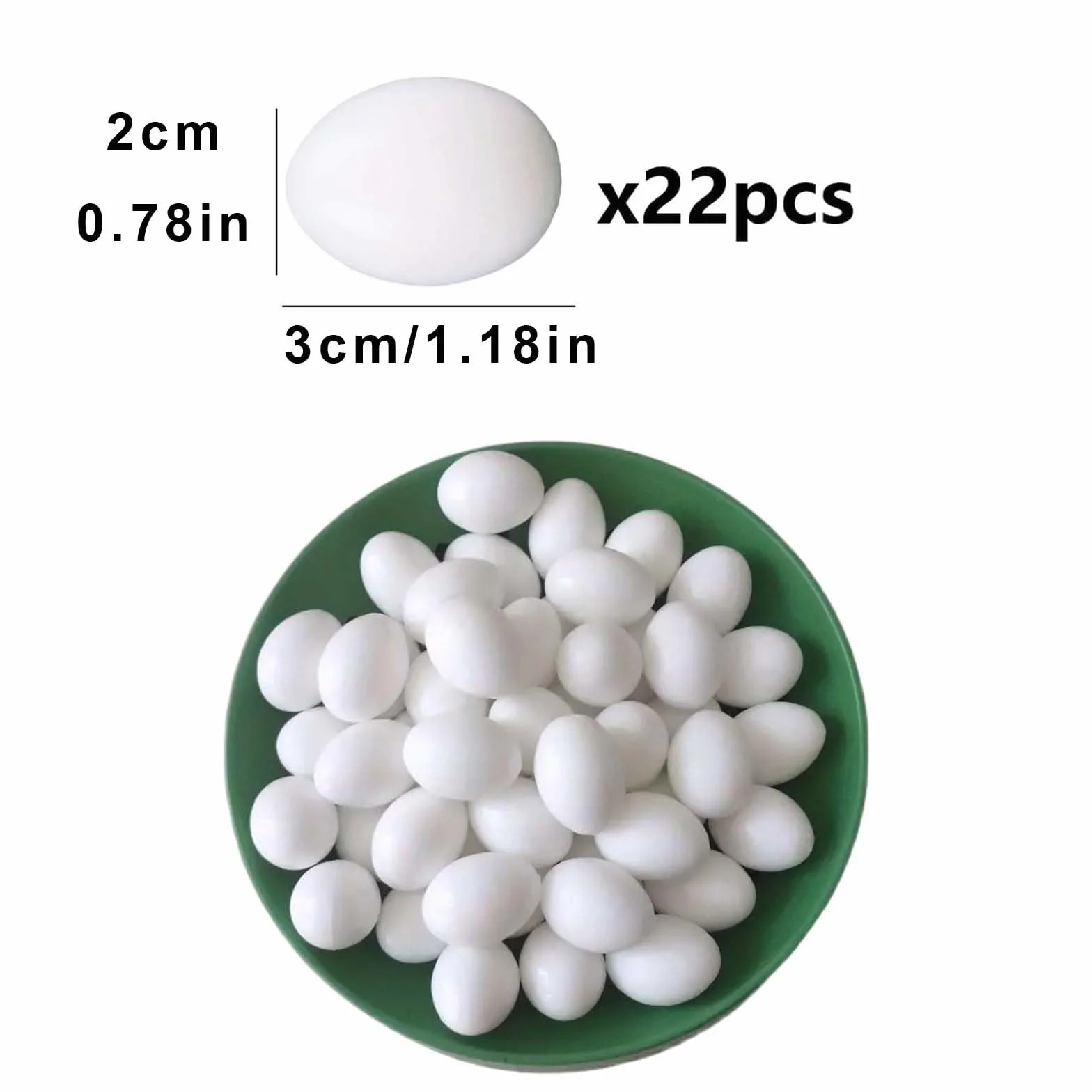 Huevos de paloma falsos 22pcs plásticos simulados artificiales blancos