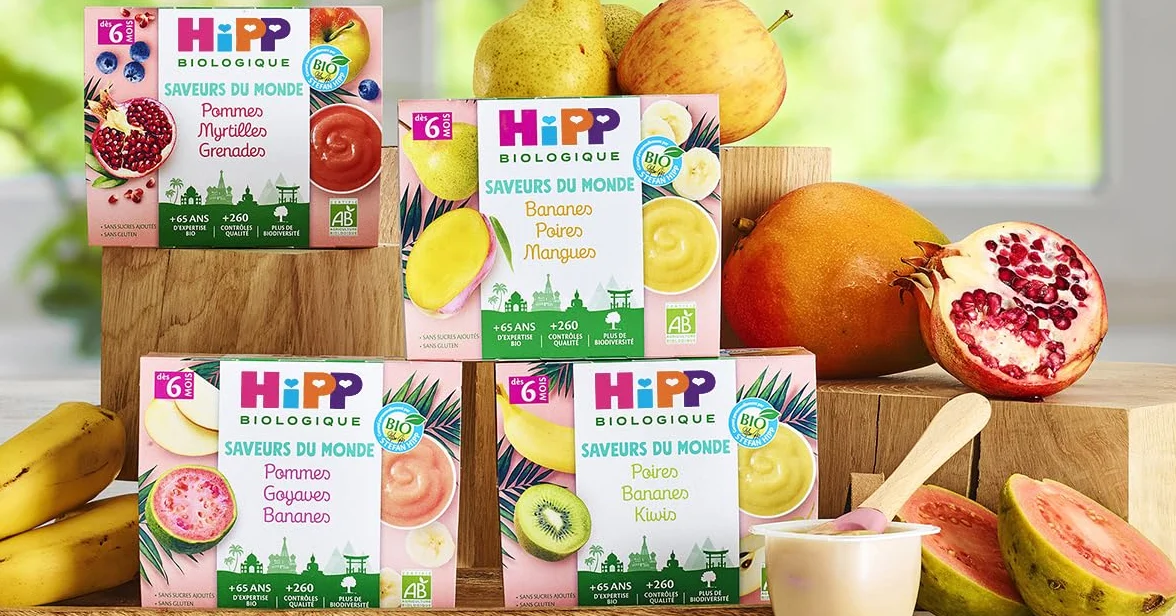 HiPP Biologique Cuencos de plátano, pera y mango 4 x 100 g