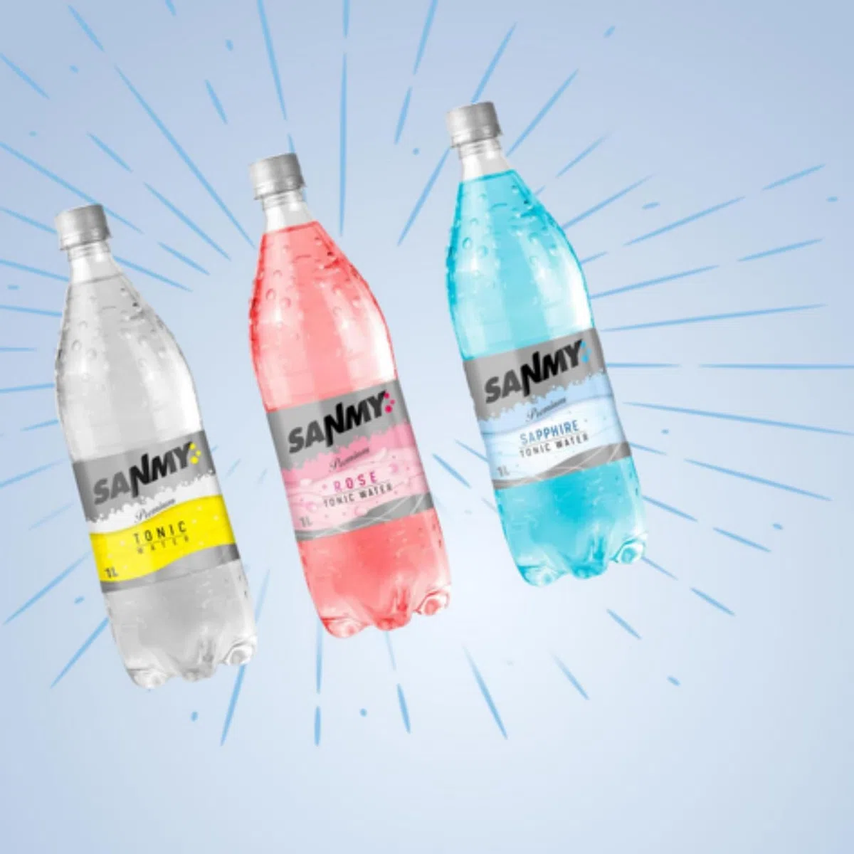 Sanmy Tónica Refrescante y Deliciosa para tus Cócteles - Pack de 6 botellas de 1L - Sabor Rose