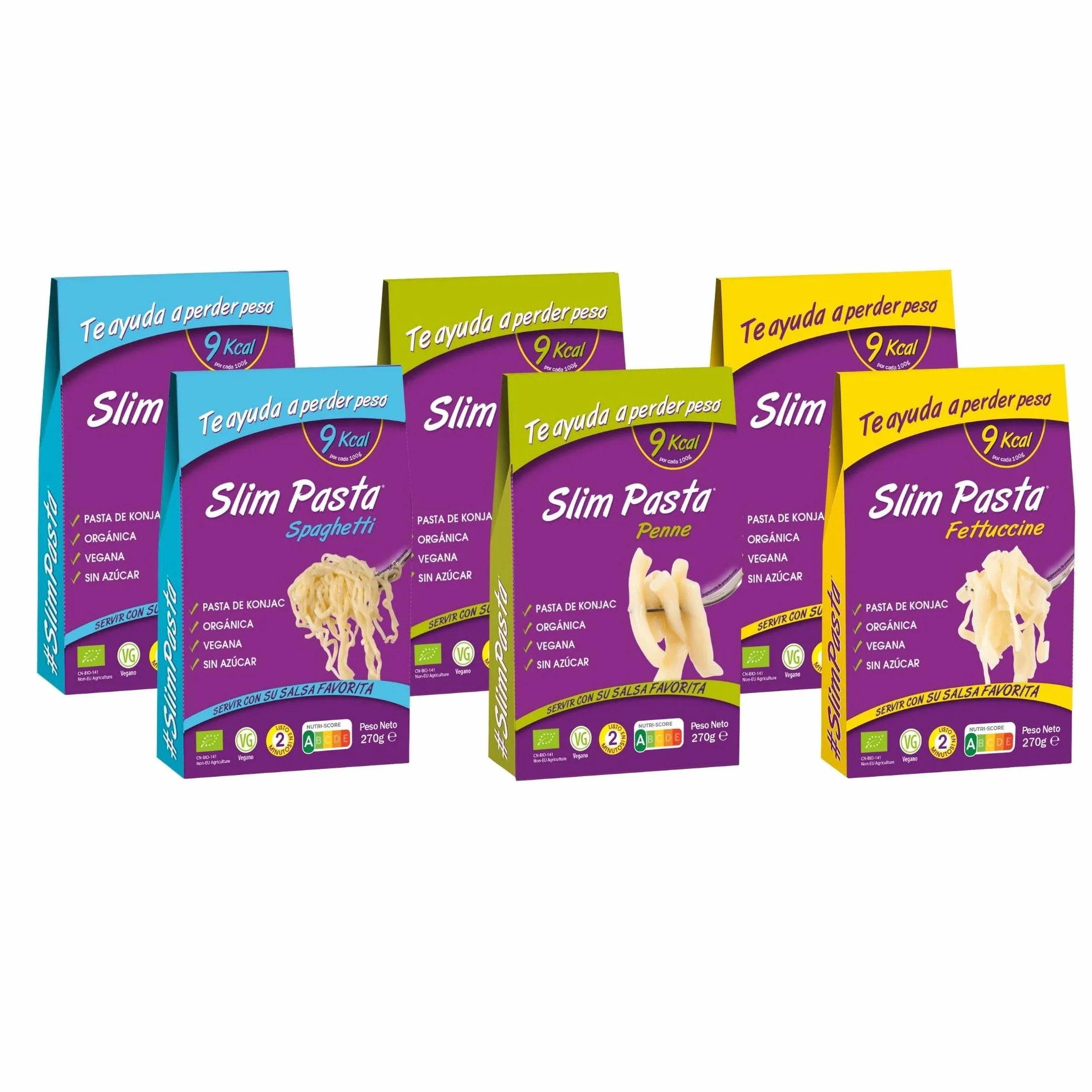 Slim Pasta Pack Italia Pasta Konjac 6 Unidades 270 g Sin Calorías Keto Low Carb Vegano