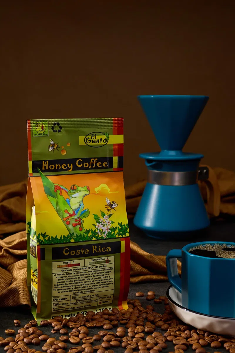 El Gusto Honey Coffee – 250g Café de Especialidad en Grano – Proceso "Honey" Natural – Dulzor Excepcional y Notas de Miel – Costa Rica