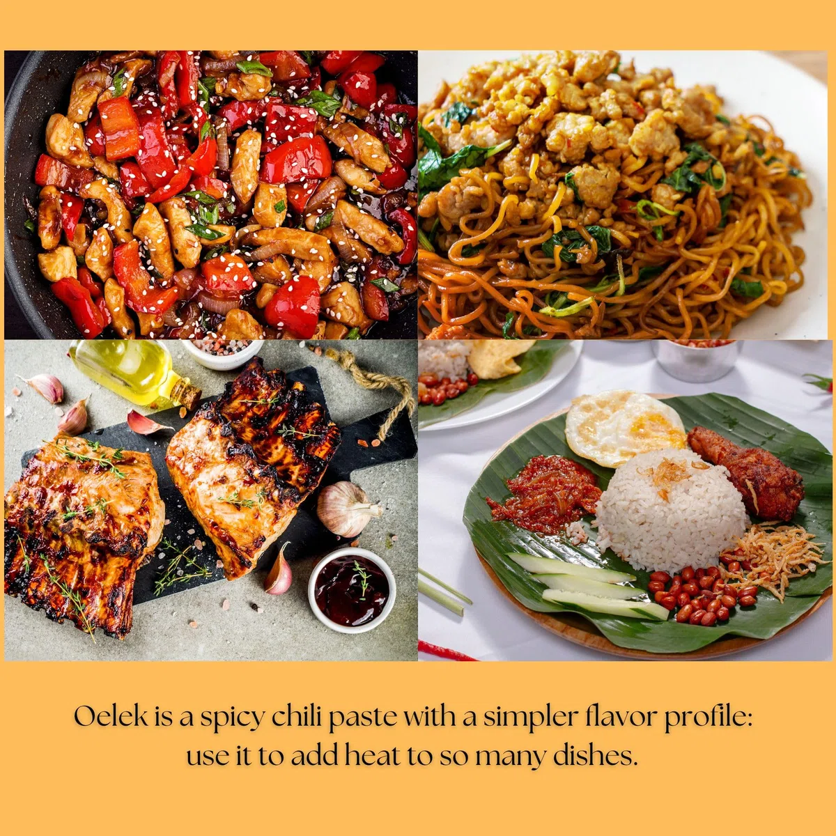 Sambal Oelek - Pasta de chile picante, salsa roja picante, tarros de vidrio de 11 onzas, 2 unidades, con esparcidor de madera Eet Smakelijk para cocinar cocina indonesia y comida asiática