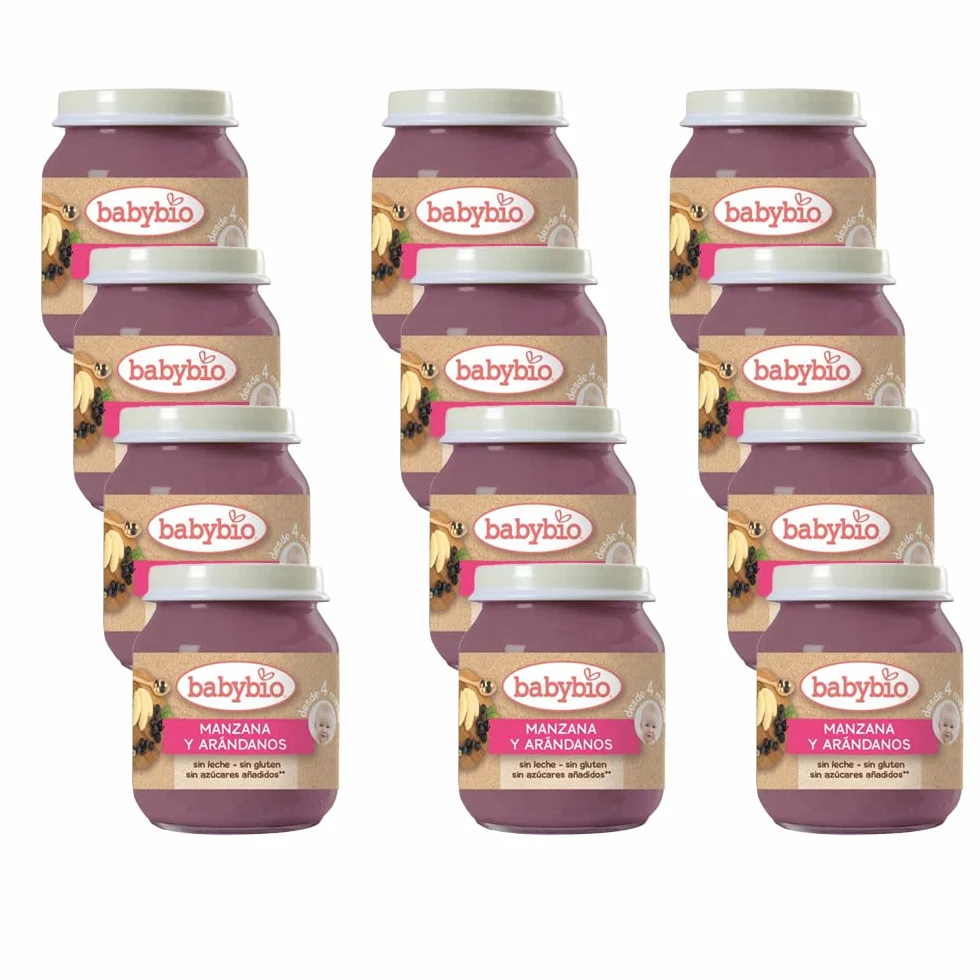 Babybio Tarrito Manzana Arándanos - 12 x 130g