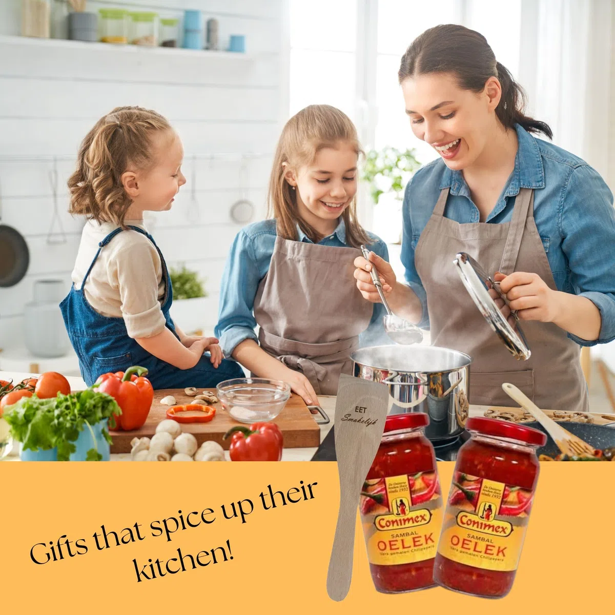 Sambal Oelek - Pasta de chile picante, salsa roja picante, tarros de vidrio de 11 onzas, 2 unidades, con esparcidor de madera Eet Smakelijk para cocinar cocina indonesia y comida asiática