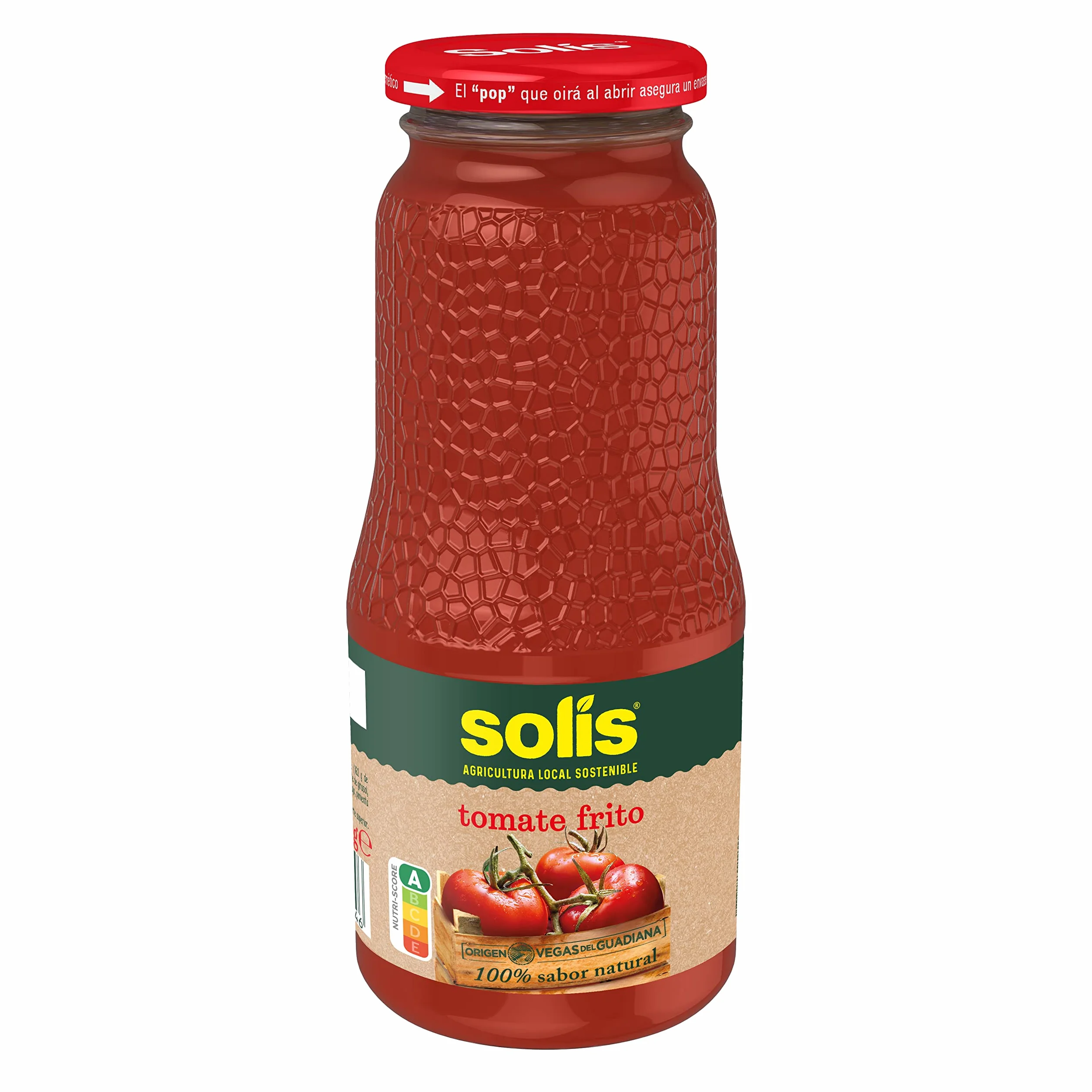 SOLIS Tomate Frito Frasco Cristal - Tomate sin gluten - 360 g - Pack de 5