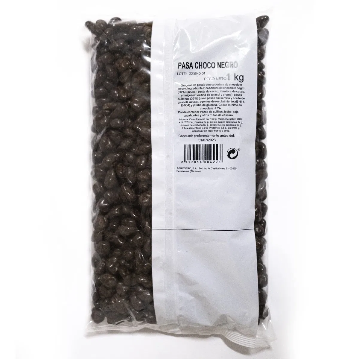 Pasas con chocolate 1 Kg – Fruto seco cubierto de chocolate negro