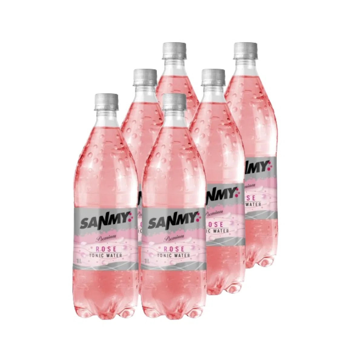 Sanmy Tónica Refrescante y Deliciosa para tus Cócteles - Pack de 6 botellas de 1L - Sabor Rose