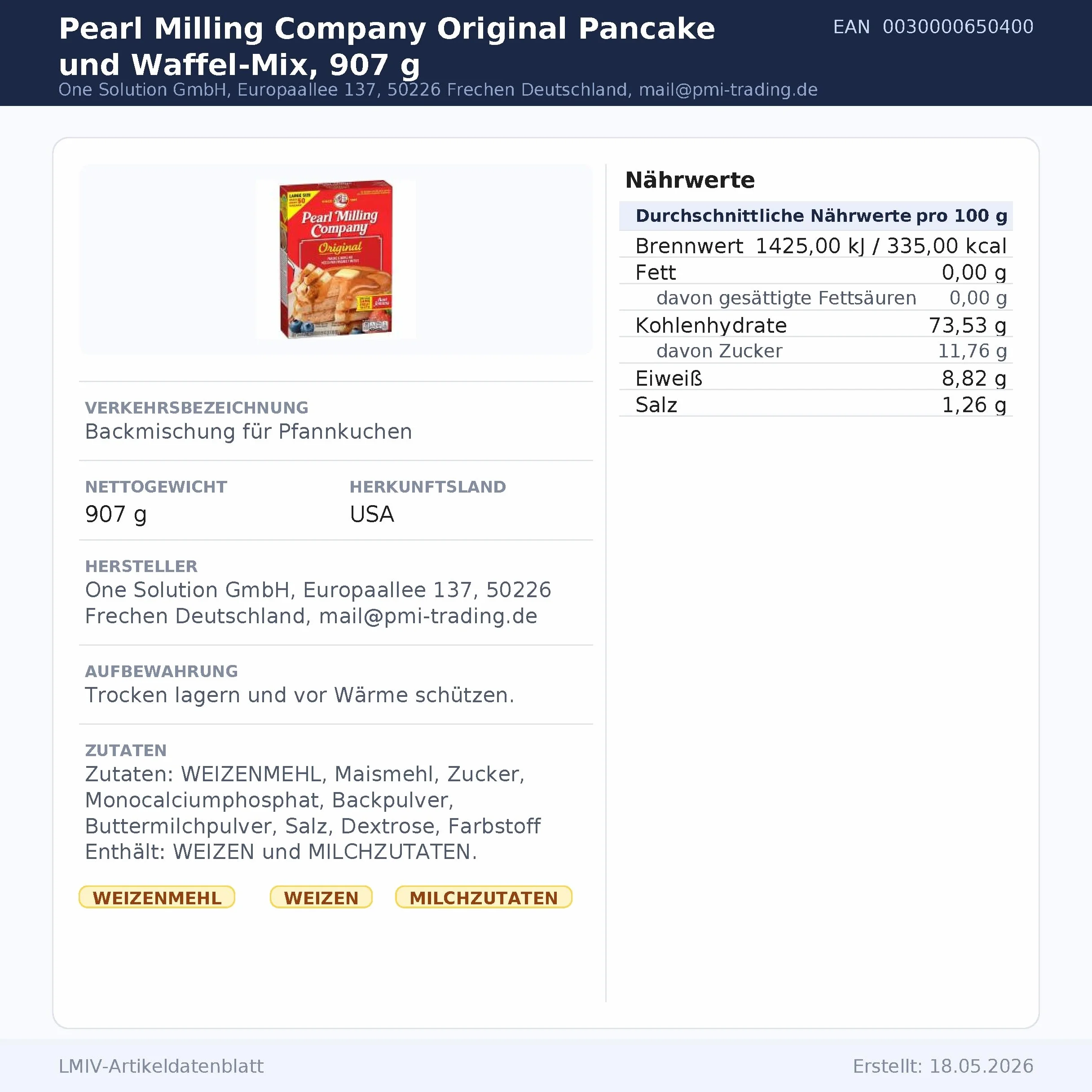 Aunt Jemima Pancake & waffle mix original preparado para panqueques 453g