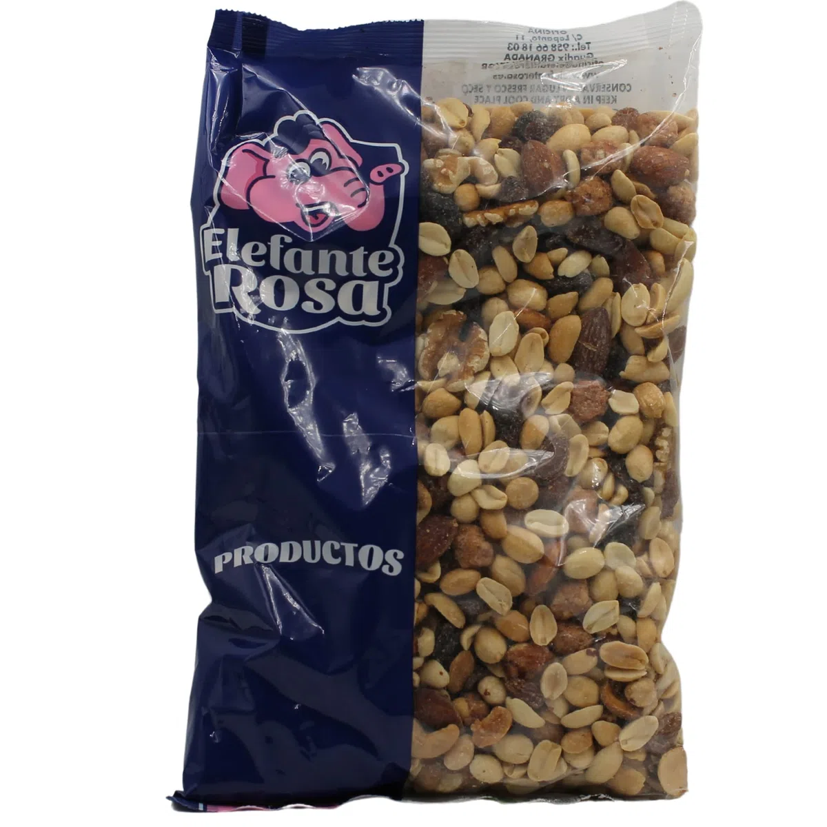 Mezcla Premium de Coctel Frutos Secos Naturales Bolsa 1 Kg El Elefante Rosa - Almendras, Anacardos, Nueces, Pasas y Más - Variedad de Texturas y Sabores para un Snack Saludable y Delicioso