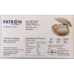 Almejas Patrón Gran Selección 10/14 Piezas - Medianas