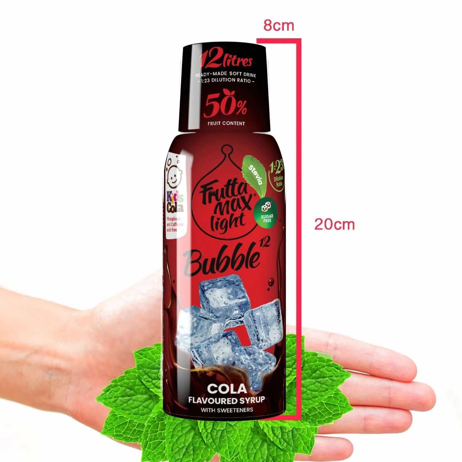 2 paquetes - Light - Bajo en carbohidratos - Jarabe de fitness de FruttaMax | Azúcar Cero | con Stevia | 50-60% Contenido de Fruta (2x500ml) (2 x Cola Light)