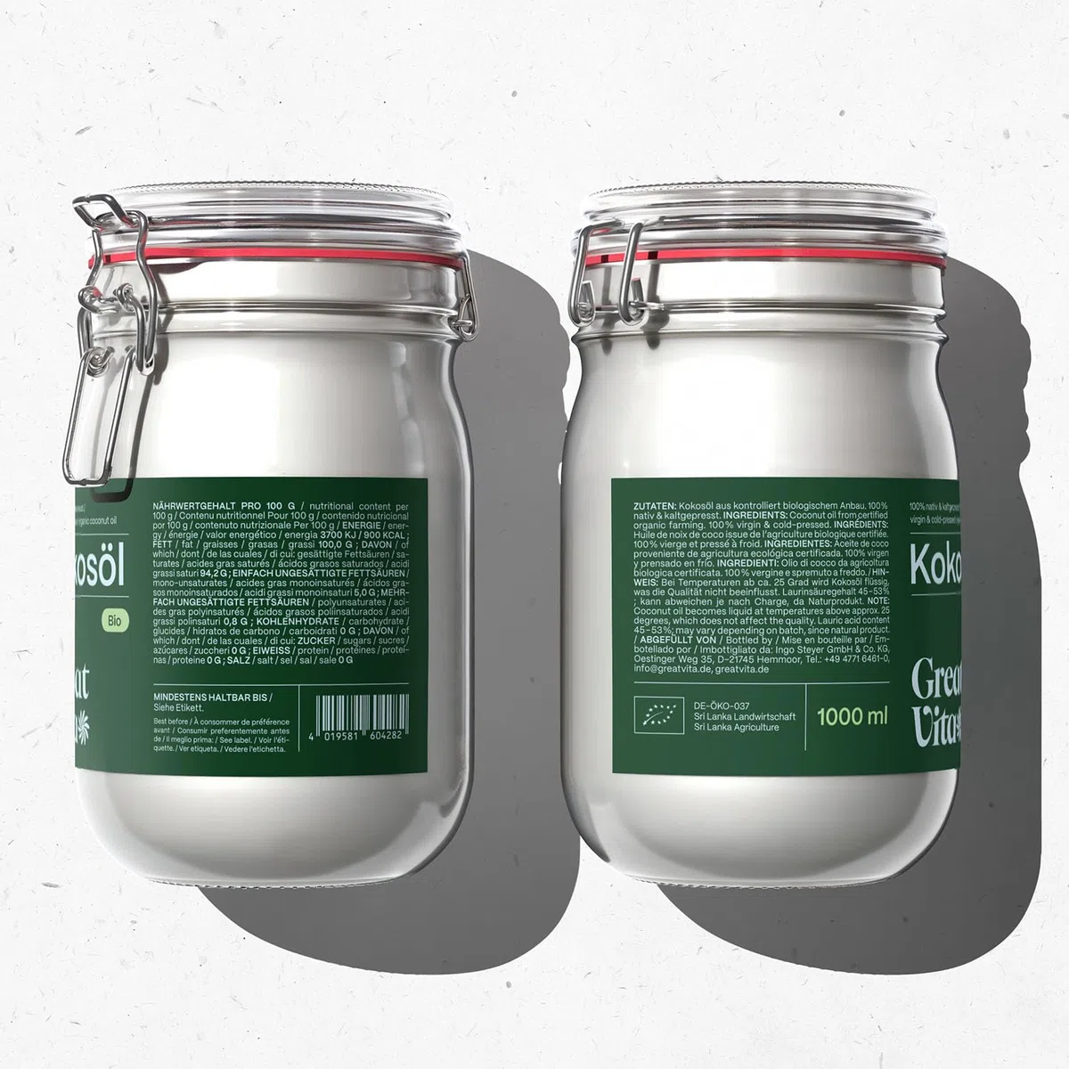 Aceite puro de coco virgen extra orgánico MeaVita 1 Litre (1 X 1000 ml)