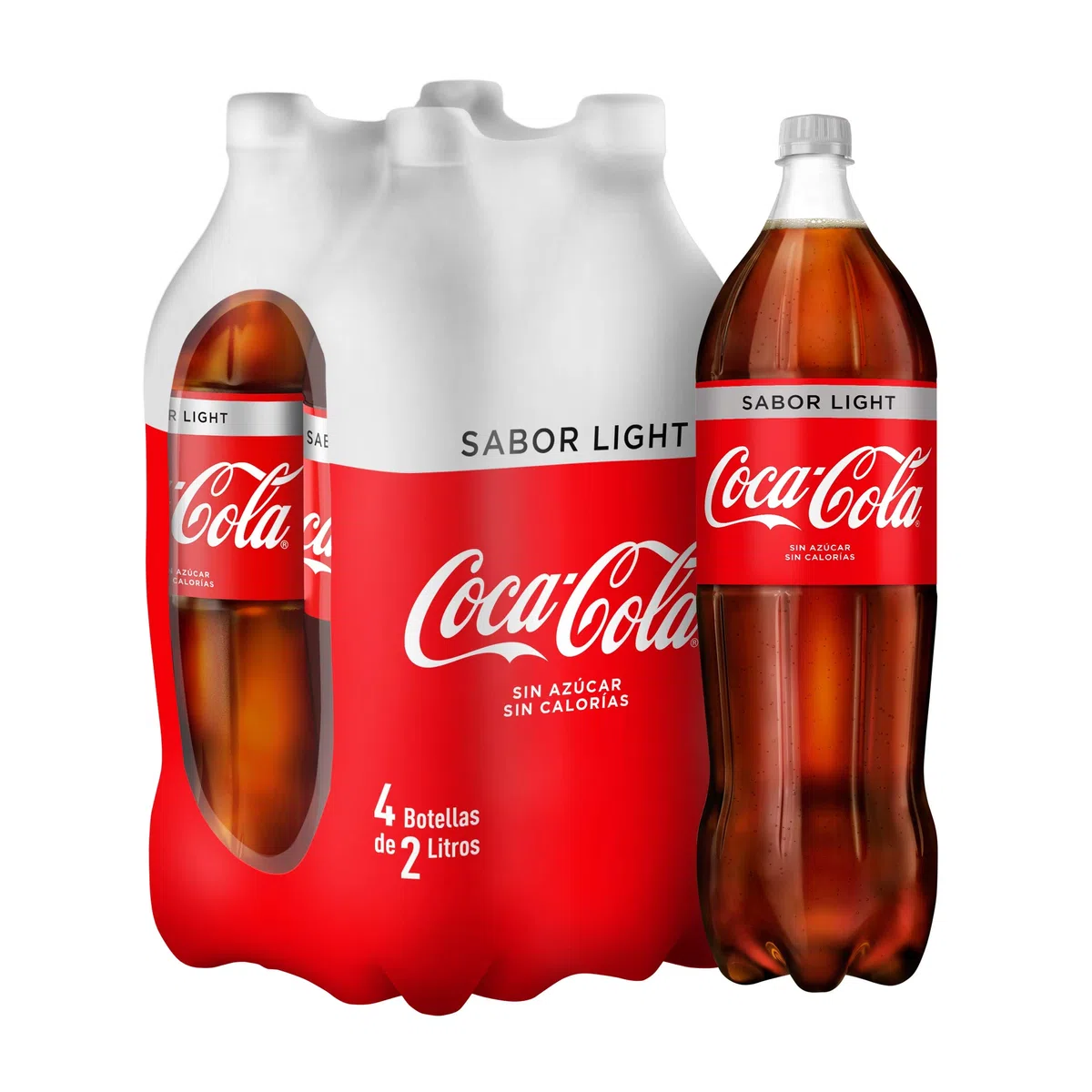 COCA COLA light pack 4 botellas 2 lt