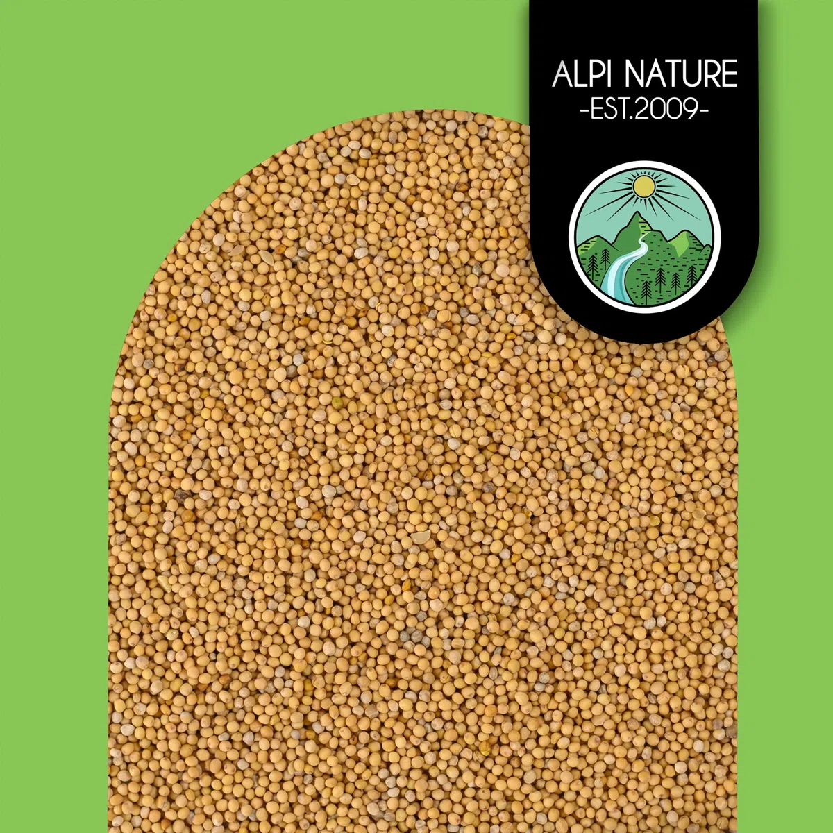 Alpi Nature Semillas de Mostaza Orgánica Amarillas y Blancas 1kg, Semillas de Mostaza Amarilla